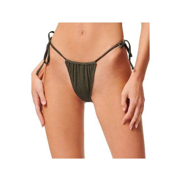 Good American Always Fits Tiny Ties Bikini Bottoms Stormy Green Sz 1/2 S/M - Picture 5 of 5